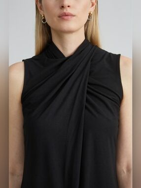 ELIE TAHARI | Sleeveless Twist Neck Knit | Black | Small